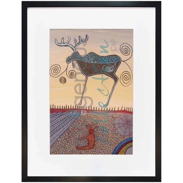 "Man Smoking a Pipe" Wall Art by Indigenous artist Alan Syliboy