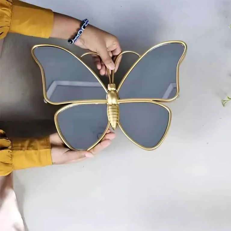 مرآة ديكور 3 قطع فراشة وزهور – تصميم فريد