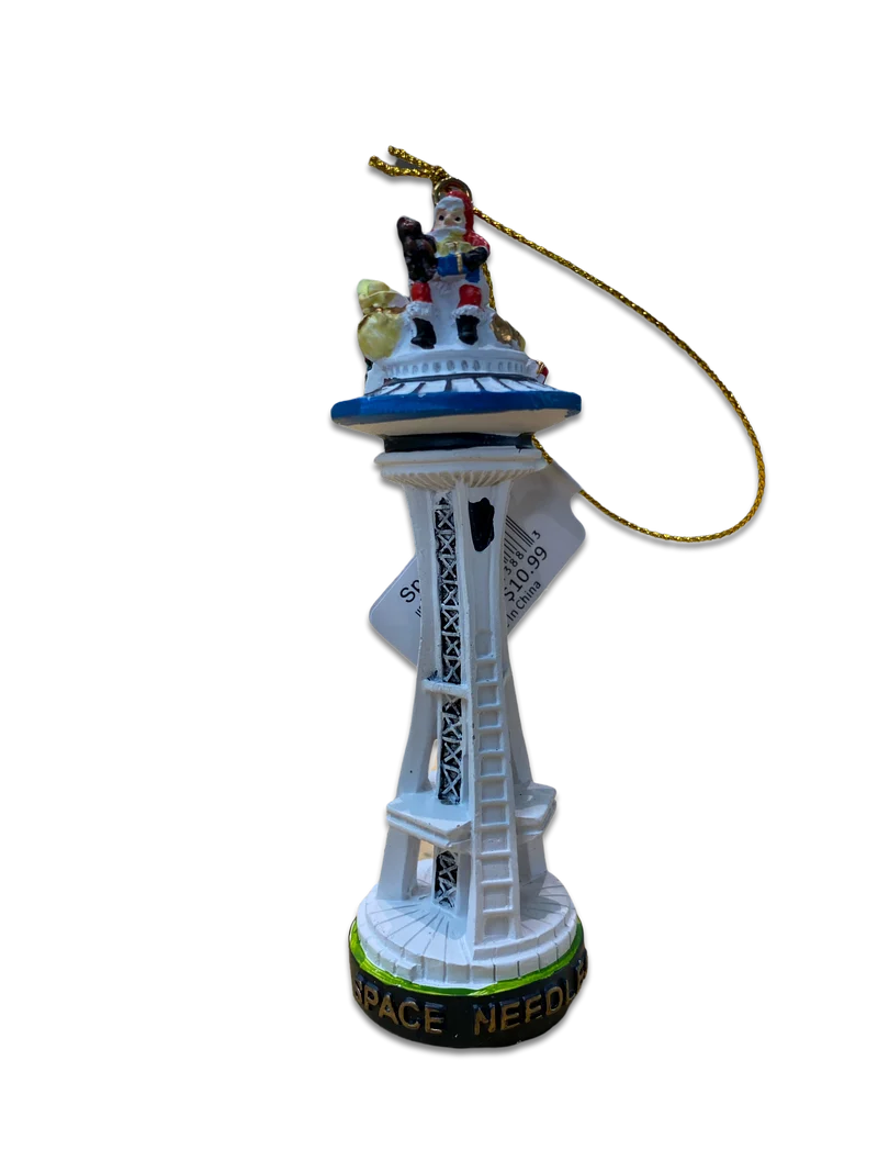 Space Needle Santa Ornament