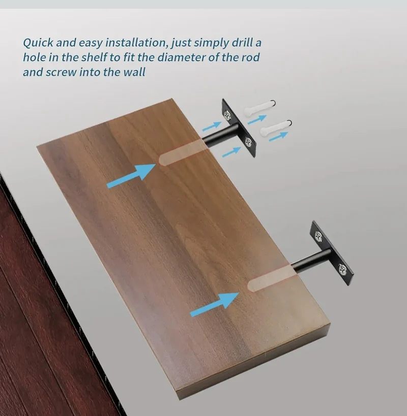 أرفف جدارية عائمة MDF – 5 ألوان – 4 مقاسات