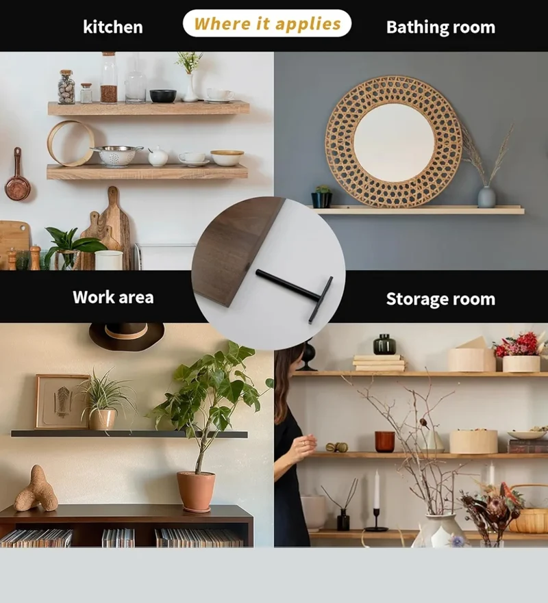 أرفف جدارية عائمة MDF – 5 ألوان – 4 مقاسات