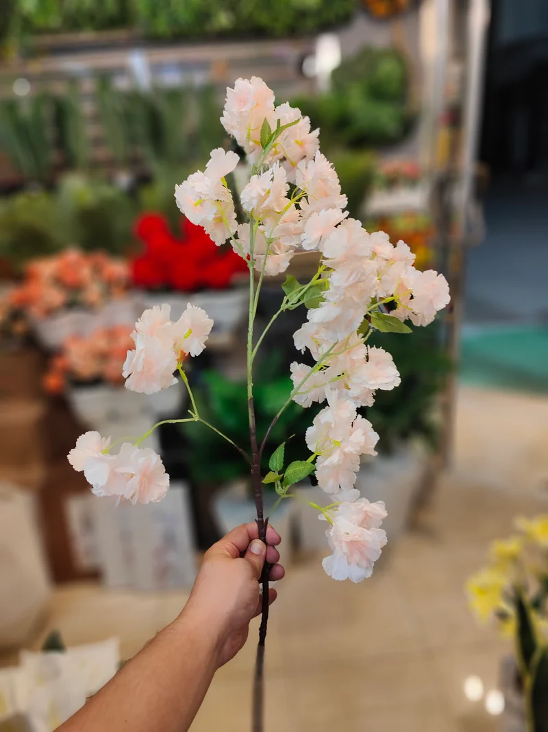 غصن ياسمين اصطناعي — أزهار بيضاء — ديكور فاخر
