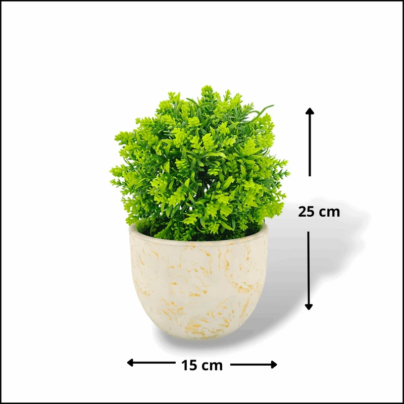 نبتة اصطناعية كروية – أصيص رخامي فاخر