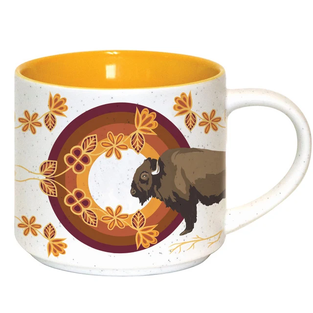 16 oz "Buffaloes" Mug by Native Artist, Storm Angeconeb