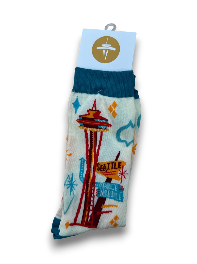 Retro Space Needle Socks