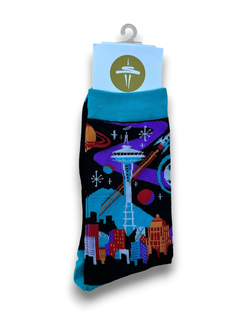 Cosmic Space Needle Socks