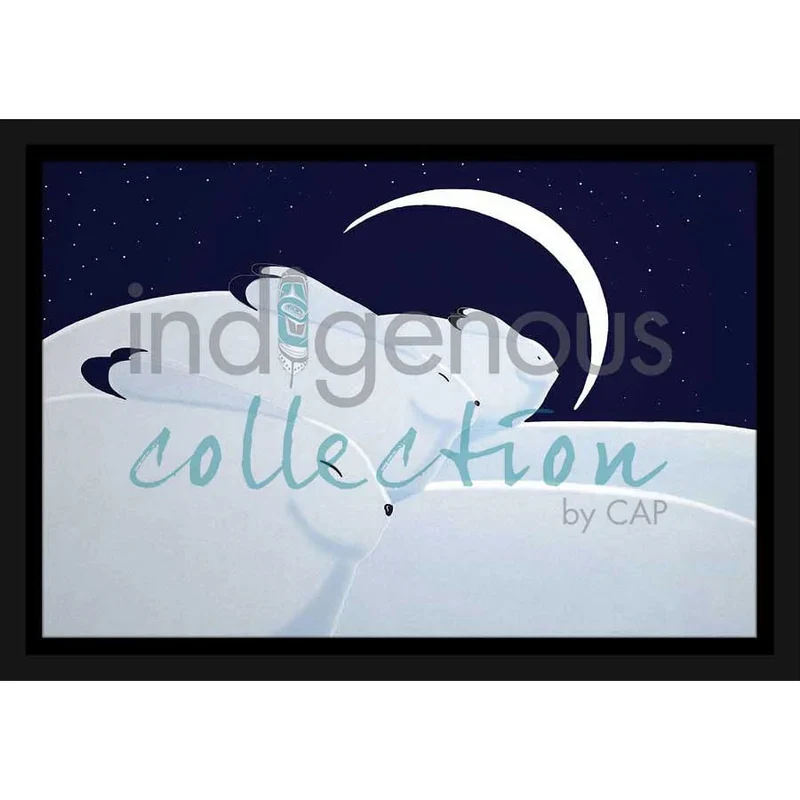 Wall Art - Winter Moon with Hares by Indigenous Artist Rick Beaver