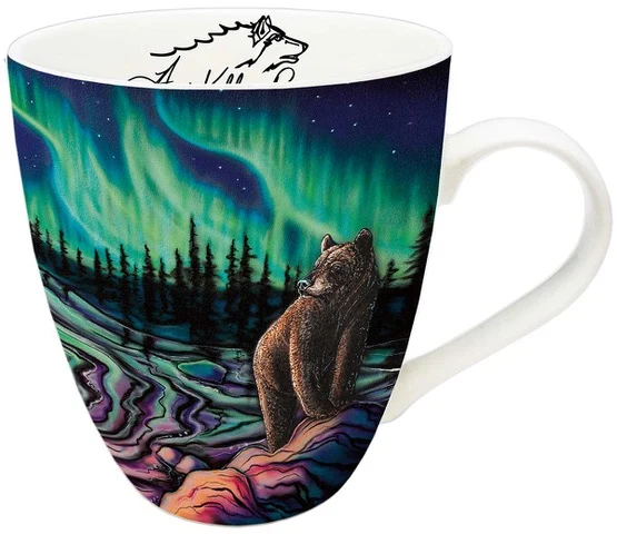 "Sky Dance - Northern Light" 18 oz mug by Metis Artist Amy Keller-Rempp