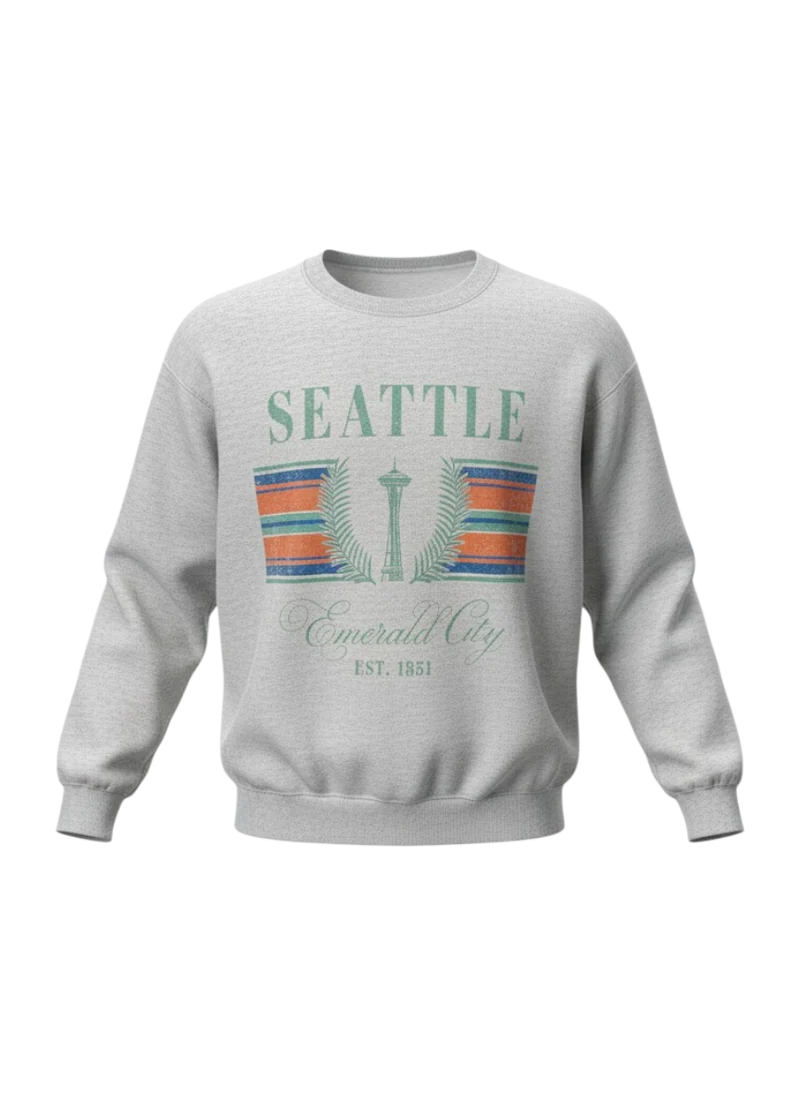 Seattle Emerald City Crew Neck Sweatshirt