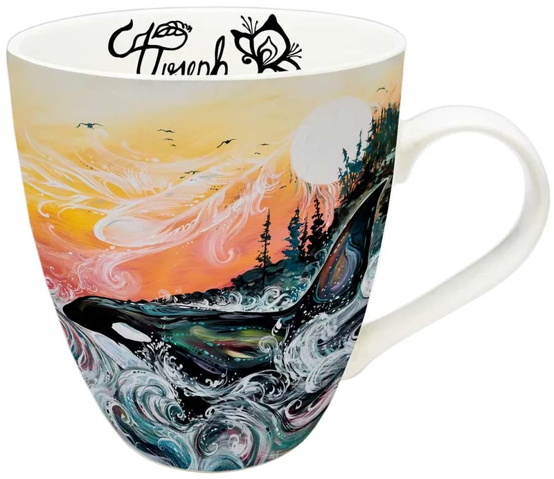 Killer Whale Sunset Mug - by Métis artist, Carla Joseph
