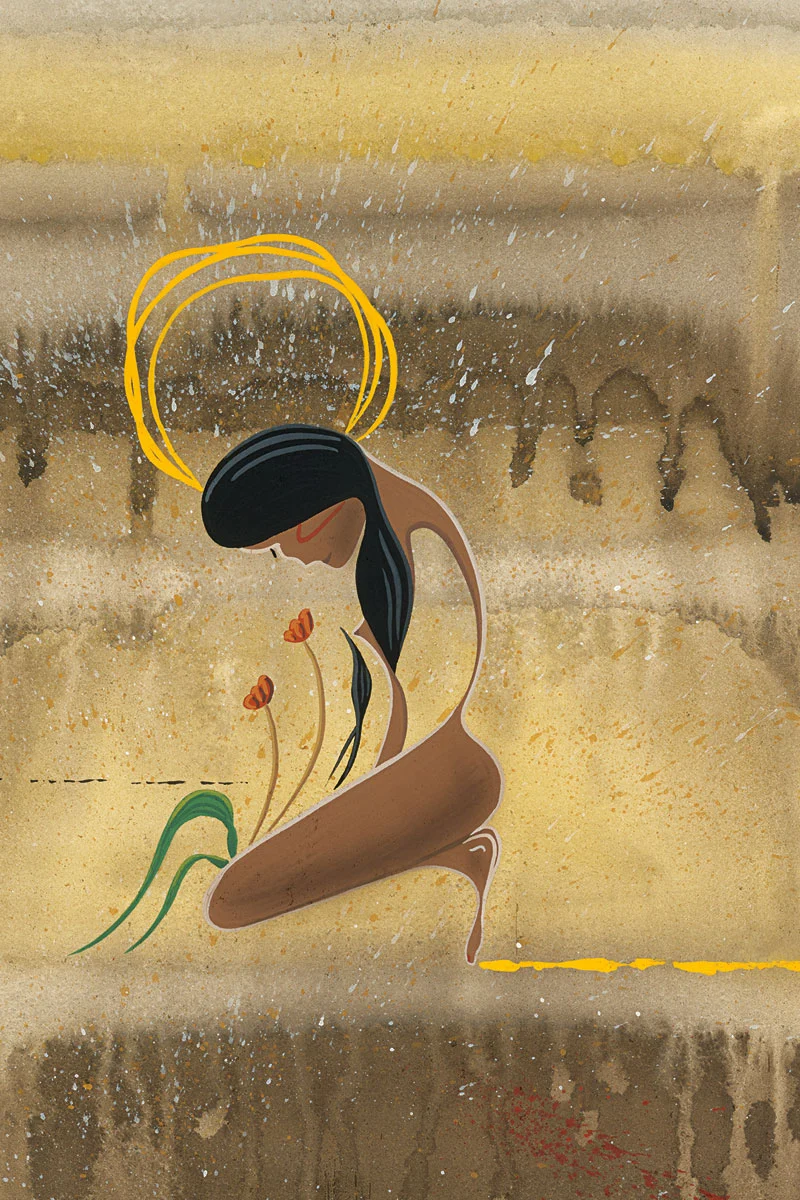 Wall Art - Homage to a Flower by Indigenous Artist Rick Beaver