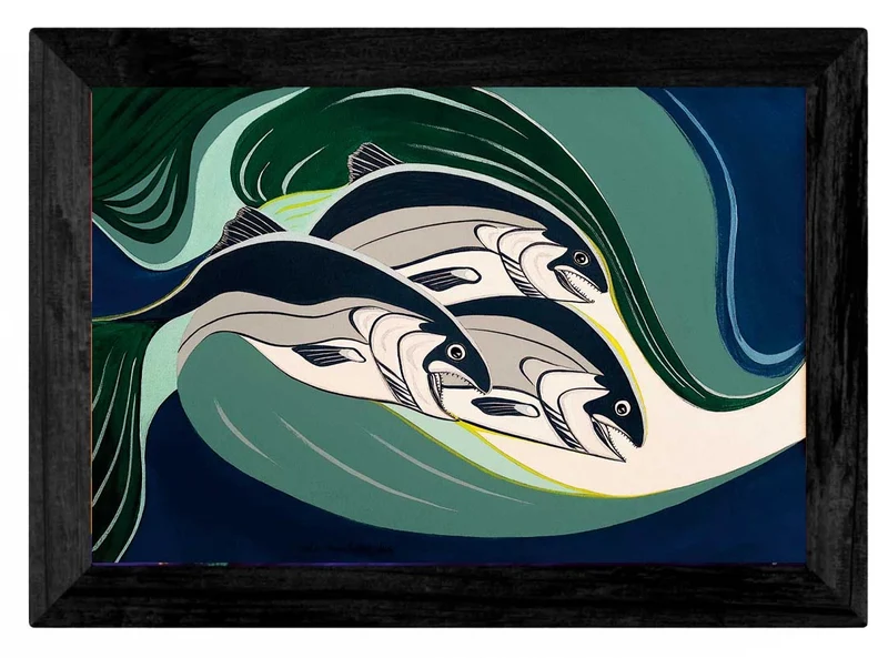Wall Art - Coho in a Rip Tide by Indigenous Artist Rick Beaver