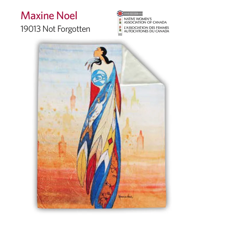 Not Forgotten Faux Rabbit Throw, artwork by Native Artist Maxine Noel