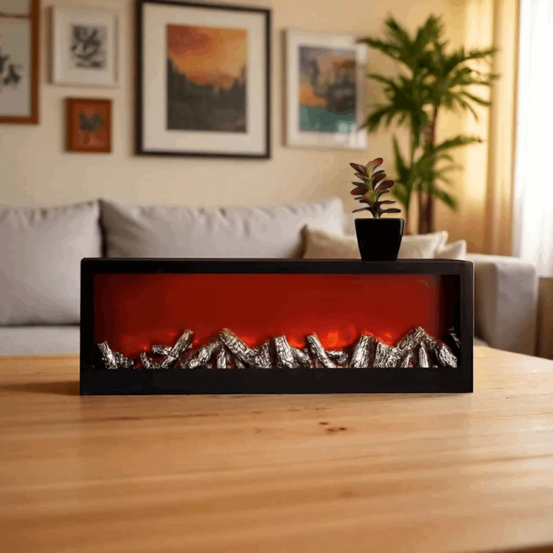 مدفأة ديكور بإضاءة لهب LED – تصميم أنيق بدون حرارة