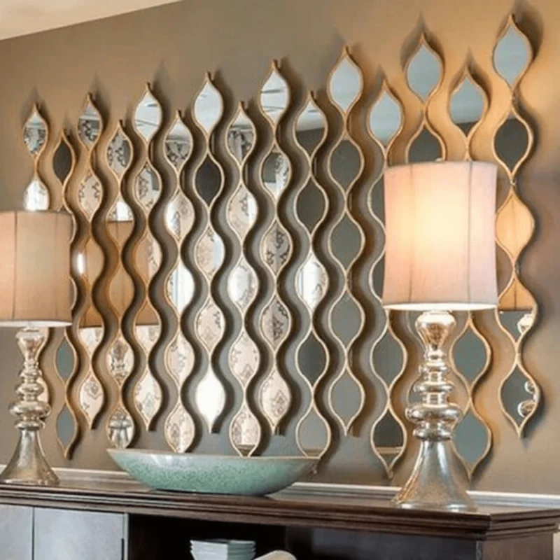 مرايا ديكور حائط 90×30 سم - تصميم شرقي أنيق -