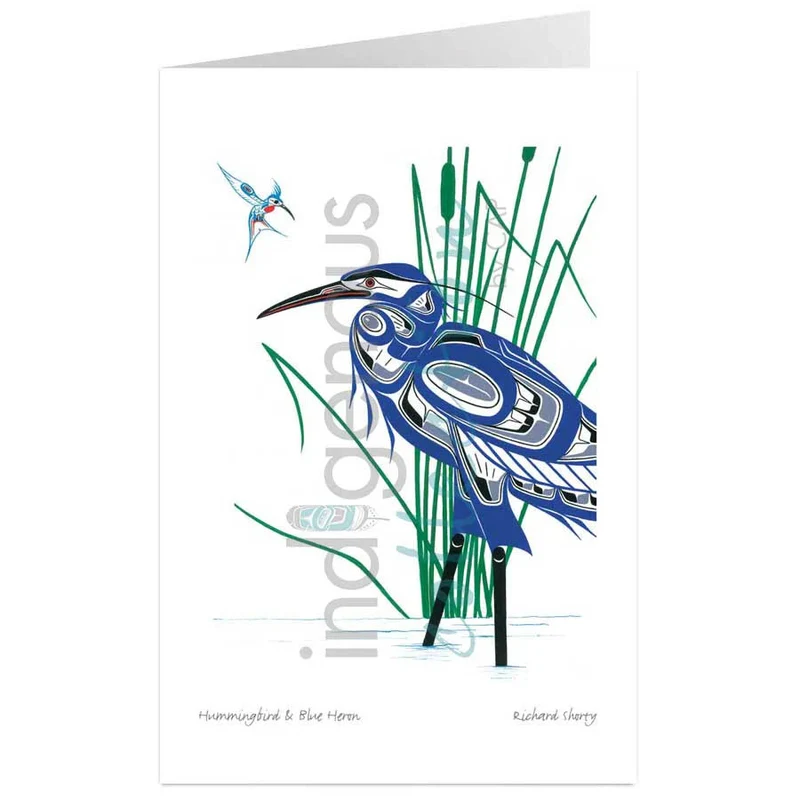 "Hummingbird and Blue Heron" Wall Art, artwork by Indigenous artist Richard Shorty