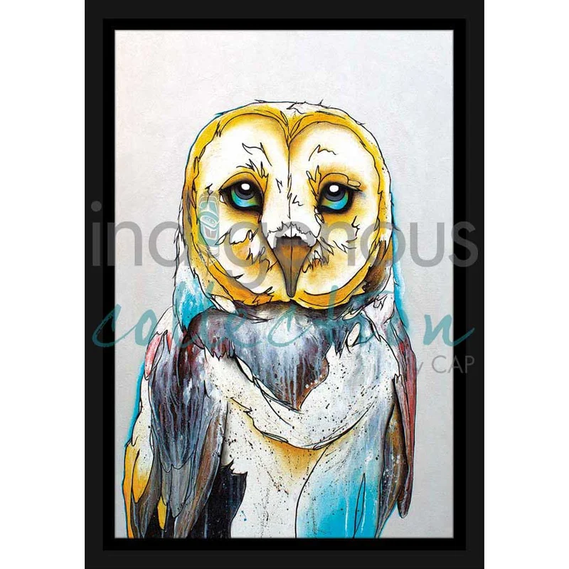 "Barn Owl" Wall Art, artwork by Indigenous artist Micqaela Jones
