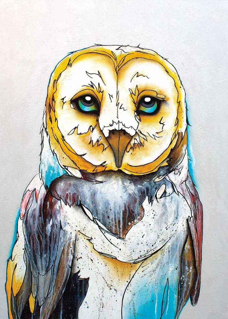 "Barn Owl" Wall Art, artwork by Indigenous artist Micqaela Jones