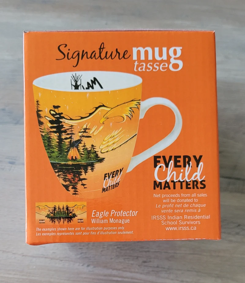 "Every Child Matters" 18 oz mug - artwork by Indigenous Artist William Monague