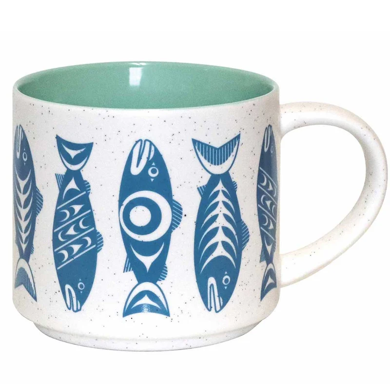 16 oz "Salmon in the Wild" Mug by Salish Native Artist Simone Diamond