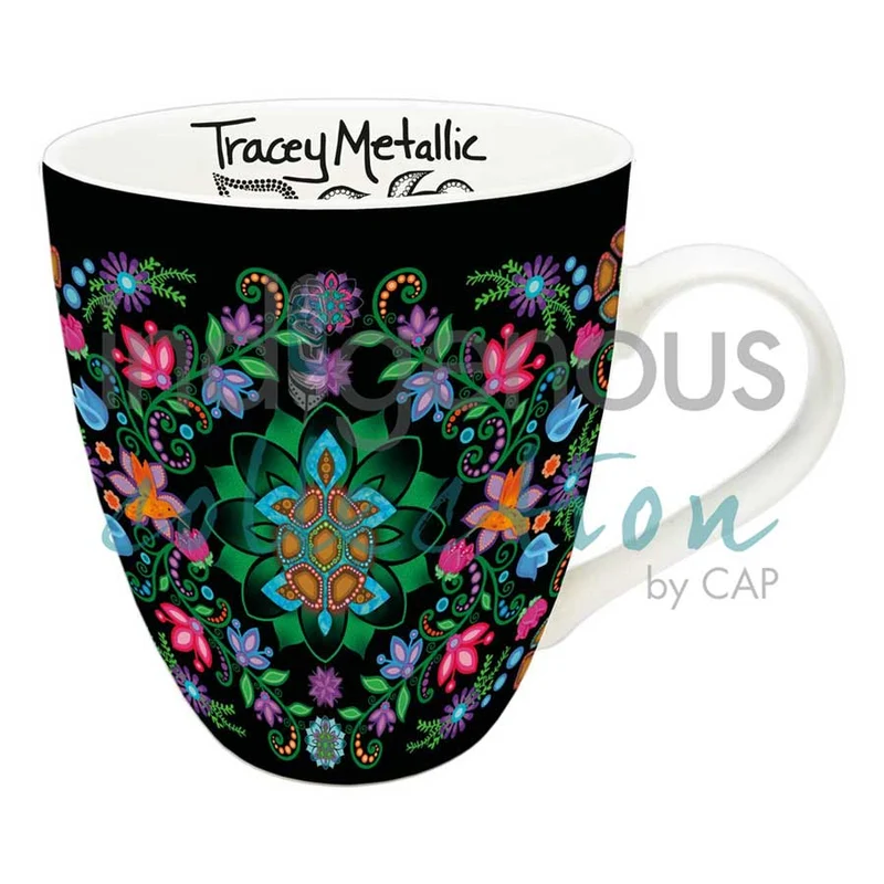 "Infinity" 18 oz Mug with artwork by Indigenous Artist Tracey Metallic