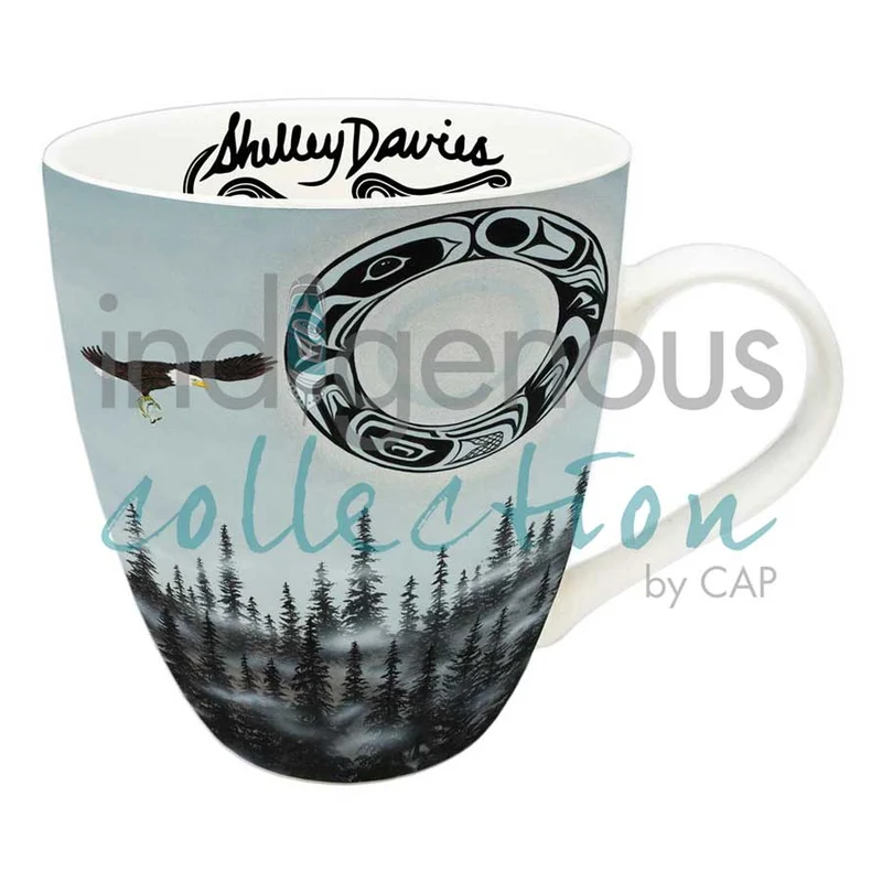 Eagle Moon 18 oz mug. Artwork by Coast Salish Artist Shelley Davies