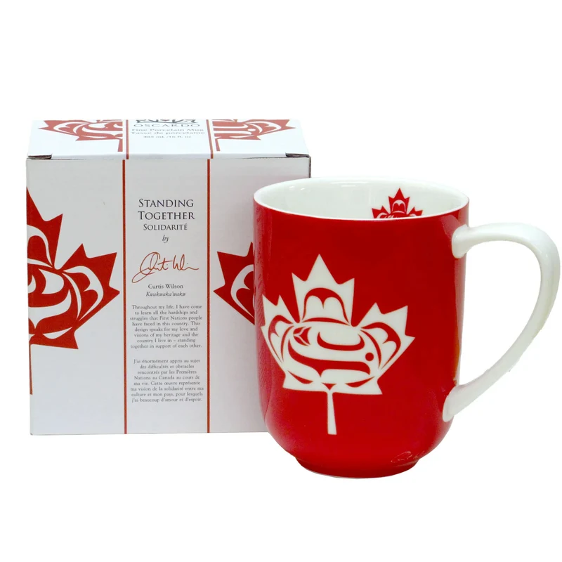 Standing Together 16 oz mug by Kwakwaka’wakw Indigenous Artist Curtis Wilson