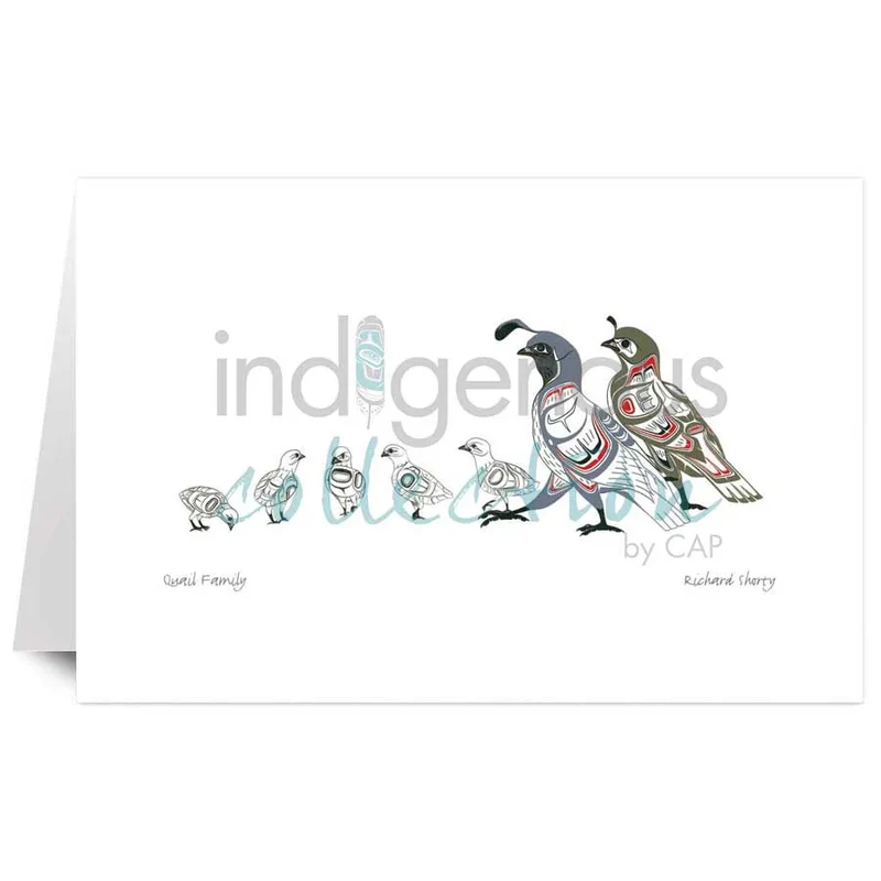 Quail Family Wall Art by Richard Shorty | Indigenous Art Print Canada