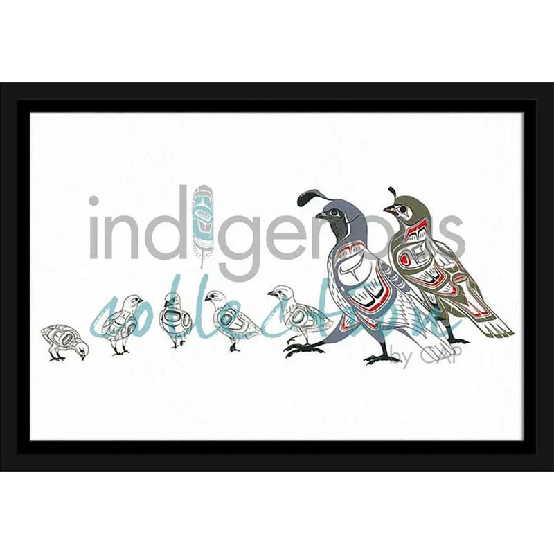 Quail Family Wall Art by Richard Shorty | Indigenous Art Print Canada