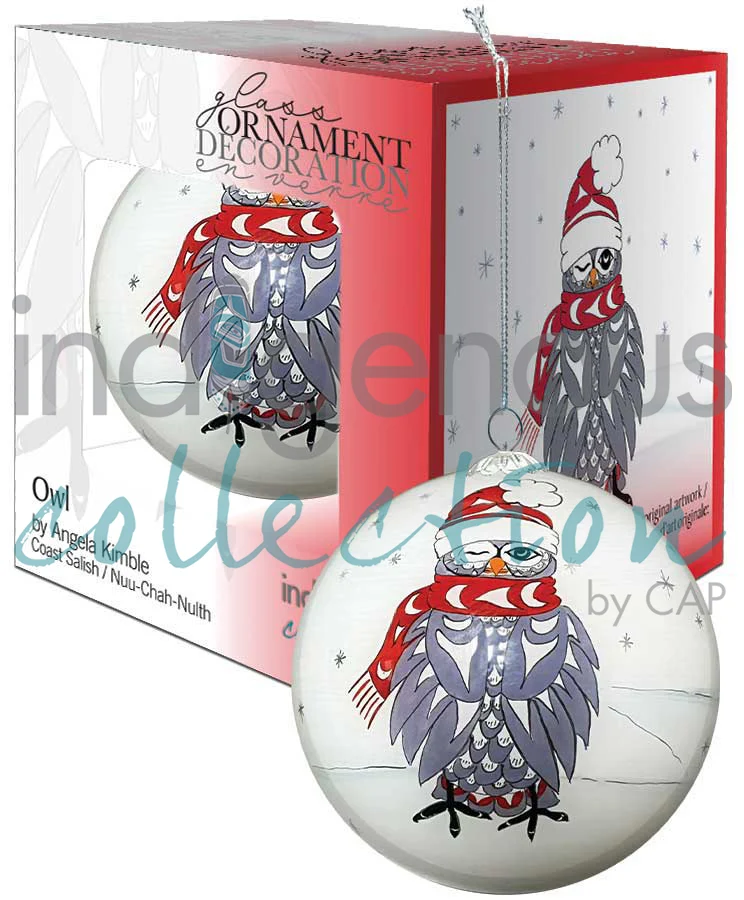 "Owl" Glass Ornament by Angela Kimble