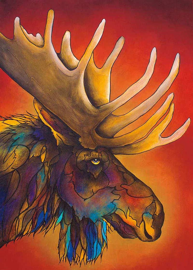 "Bullwinkle" Wall Art, artwork by Indigenous artist Micqaela Jones