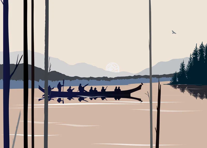 "Curtis Canoe" Wall Art, artwork by Indigenous artist Mark Preston