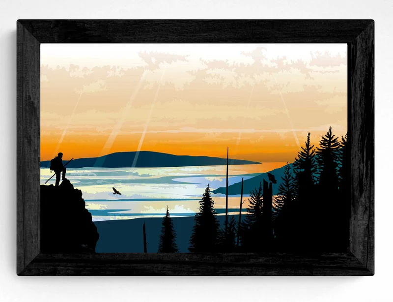 "Climber Lookout" Wall Art, artwork by Indigenous artist Mark Preston