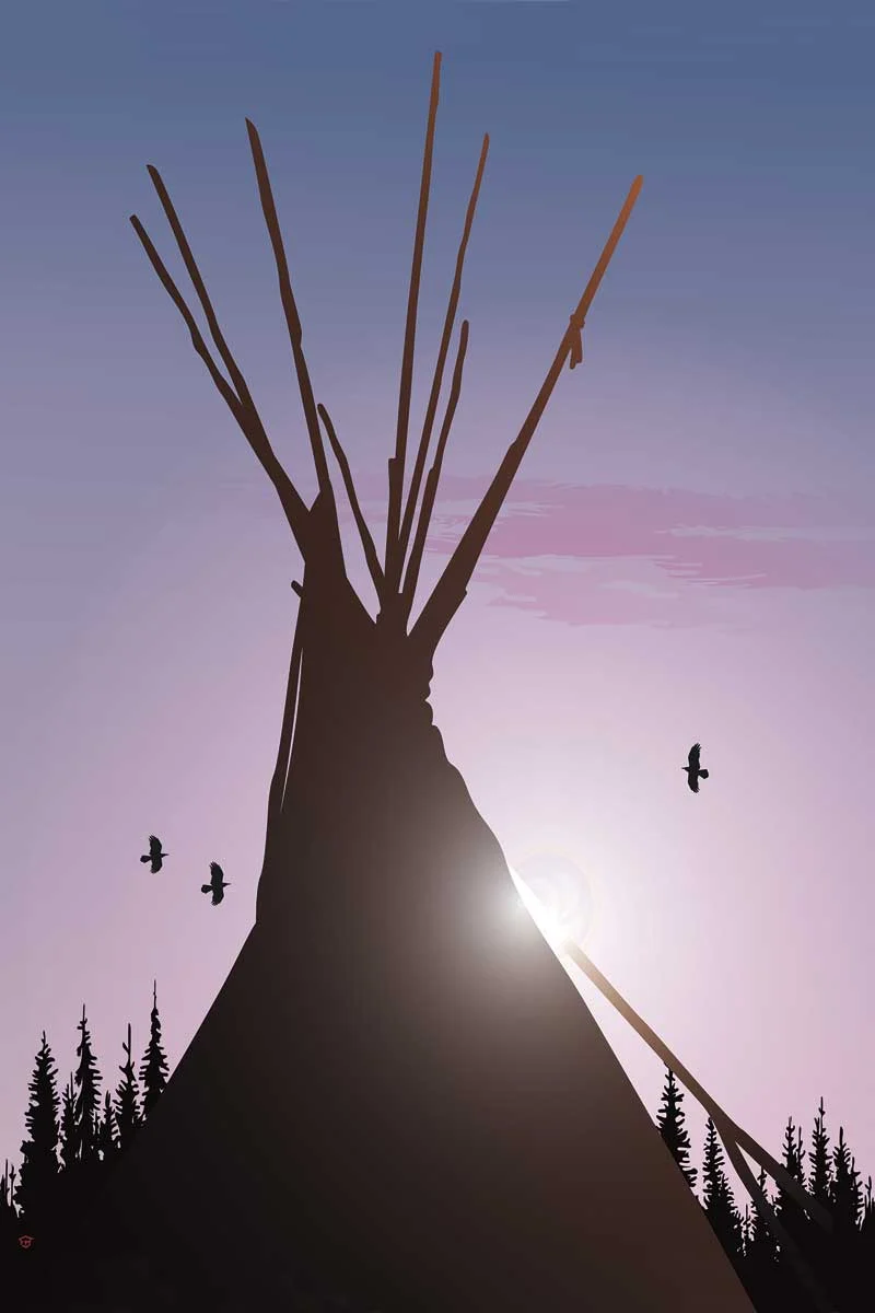 "Tee Pee" Wall Art, artwork by Indigenous artist Mark Preston