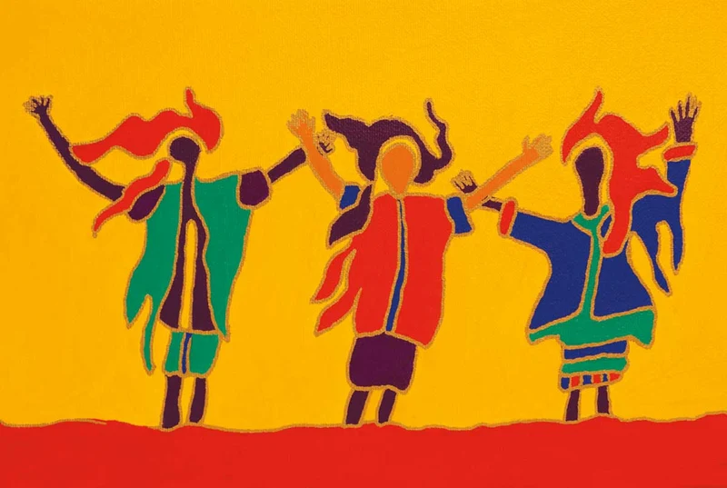 "Sunshine Sisters" Wall Art, artwork by Indigenous artist Dawn Oman