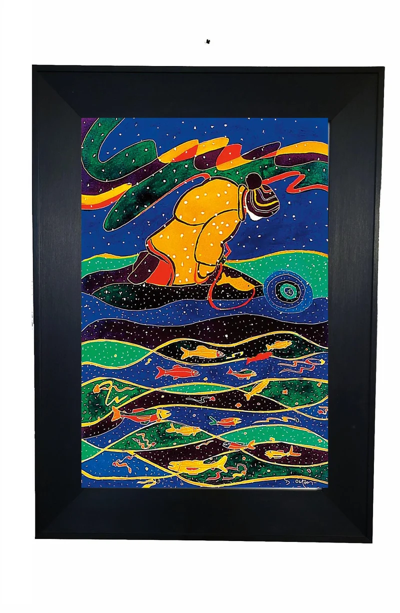 "Winter Run" Wall Art, artwork by Indigenous artist Dawn Oman