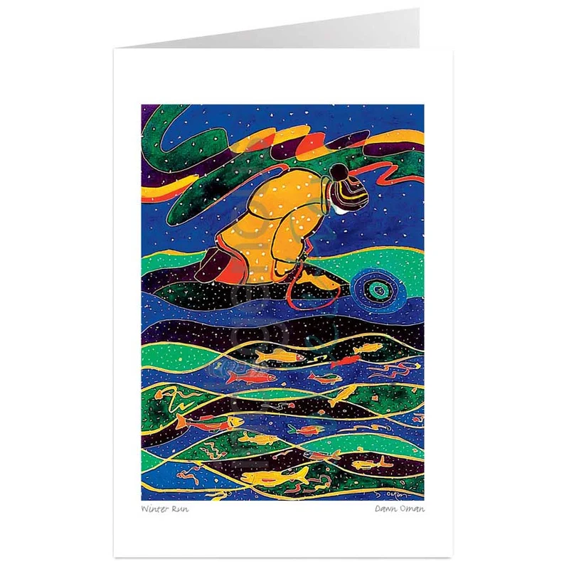 "Winter Run" Wall Art, artwork by Indigenous artist Dawn Oman
