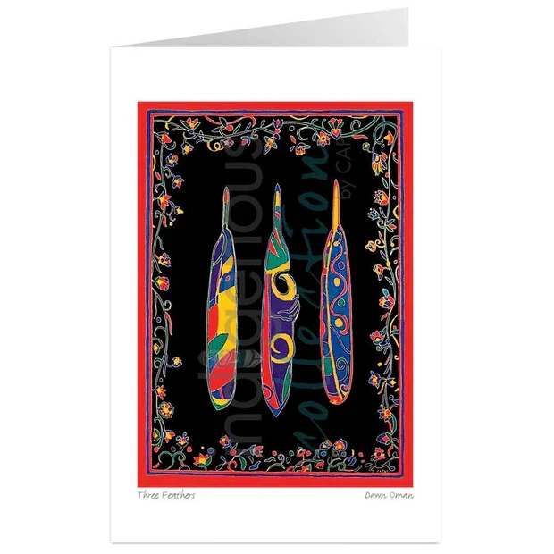 "Three Feathers" Wall Art, artwork by Indigenous artist Dawn Oman