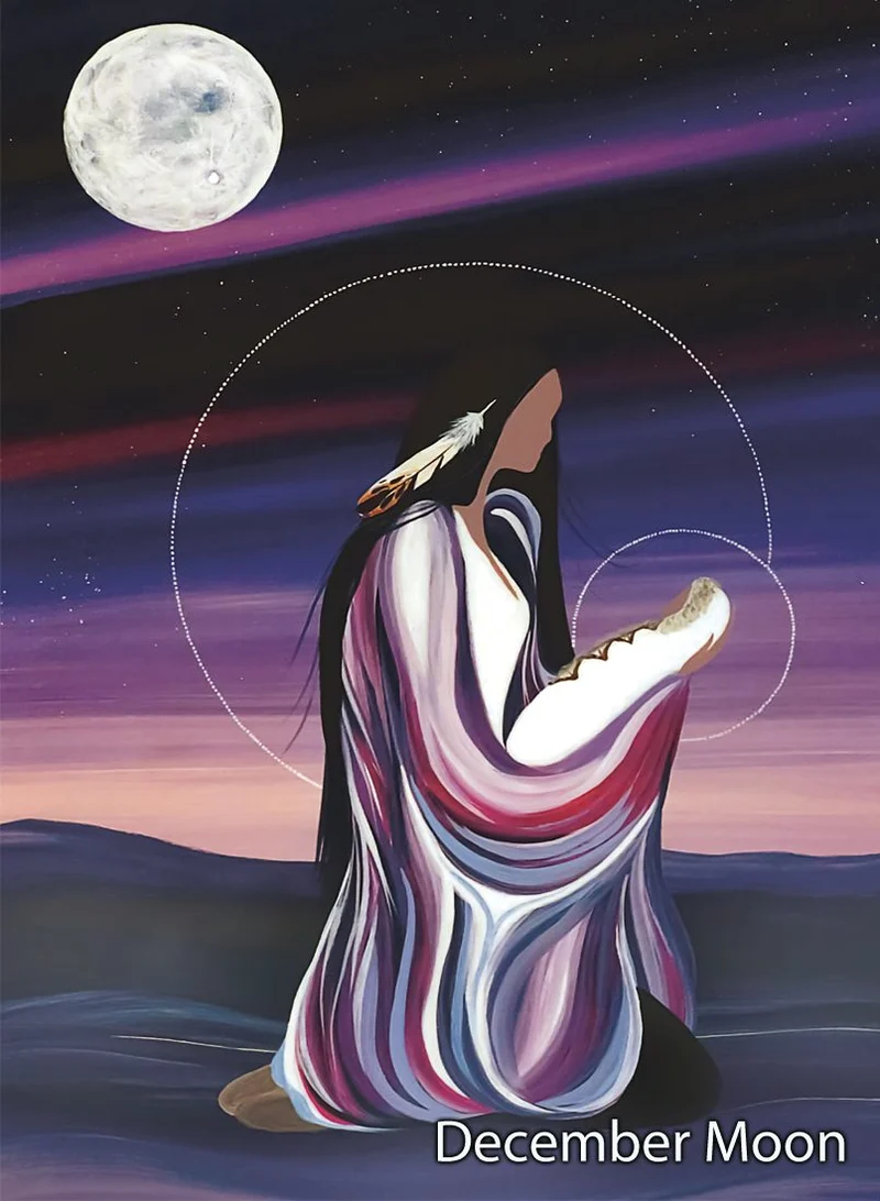December Moon Fridge Magnet by Native Artist Betty Albert