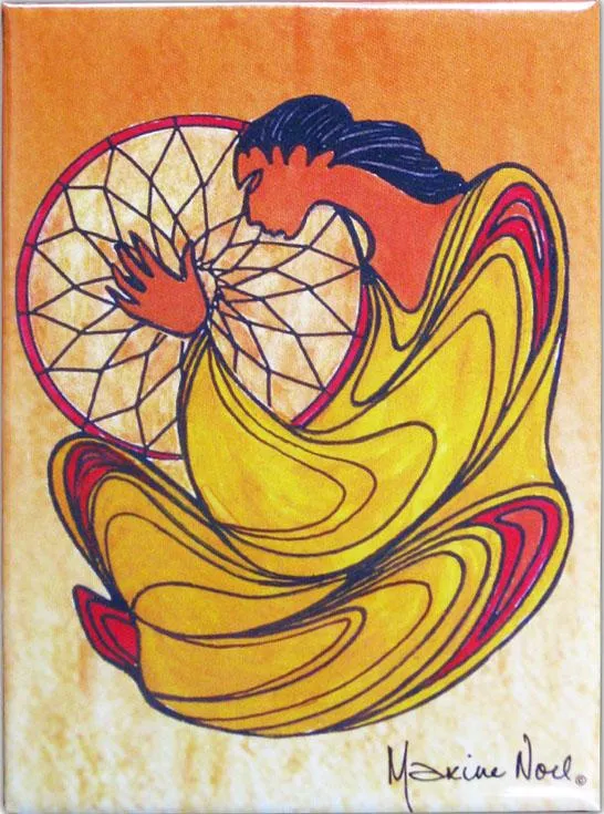 Dreamcatcher Fridge Magnet, artwork by Native artist Maxine Noel
