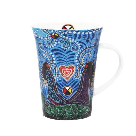 "Breath of Life" Porcelain Mug - 10 oz, Métis artist Leah Dorion