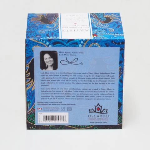 "Breath of Life" Porcelain Mug - 10 oz, Métis artist Leah Dorion