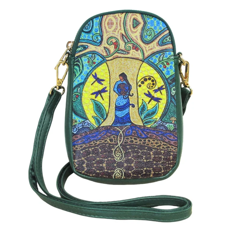 Strong Earth Woman Phone Bag by Indigenous Artist Leah Dorion
