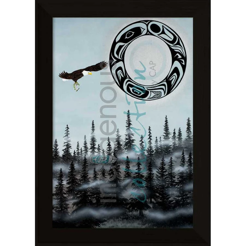 Eagle Moon Wall Art by Shelley Davies | Indigenous Art Print Canada