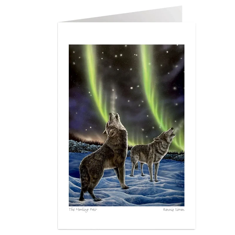 The Howling Pair Wall Art by Ronnie Simon | Indigenous Art Print Canada
