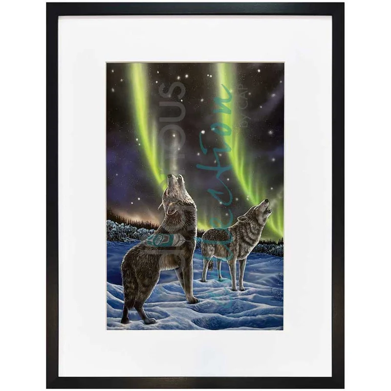 The Howling Pair Wall Art by Ronnie Simon | Indigenous Art Print Canada