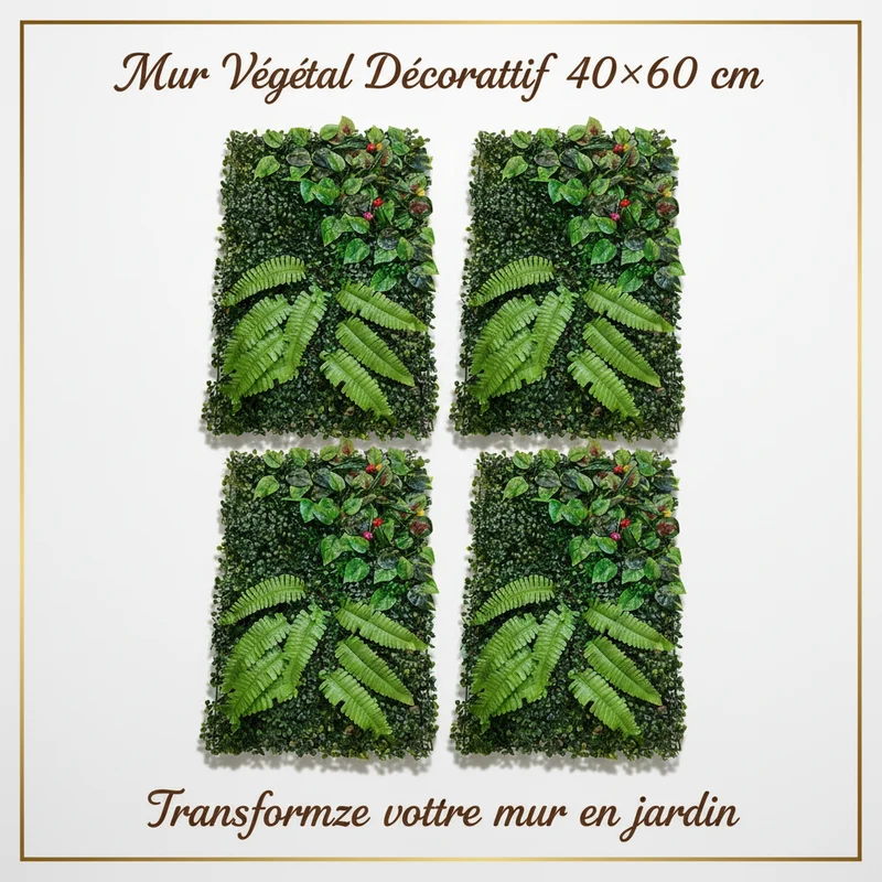 جدار نباتي اصطناعي – 40×60 سم – ديكور أخضر فاخر
