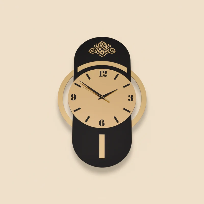 ساعة حائط MDF – 60×35 سم – تصميمين