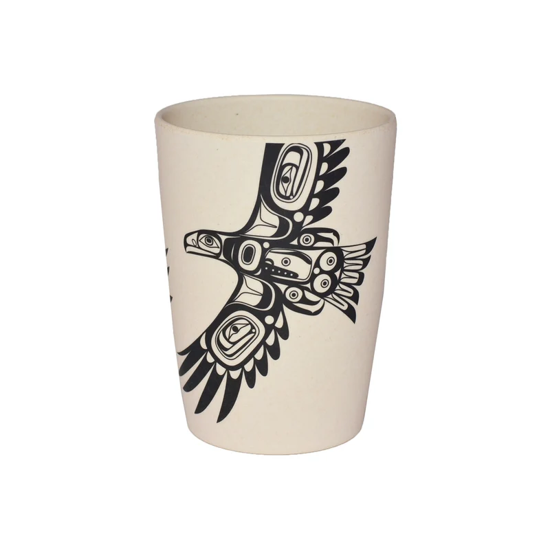 "Soaring Eagle" Bamboo Cup, design by Haida artist Corey Bulpitt