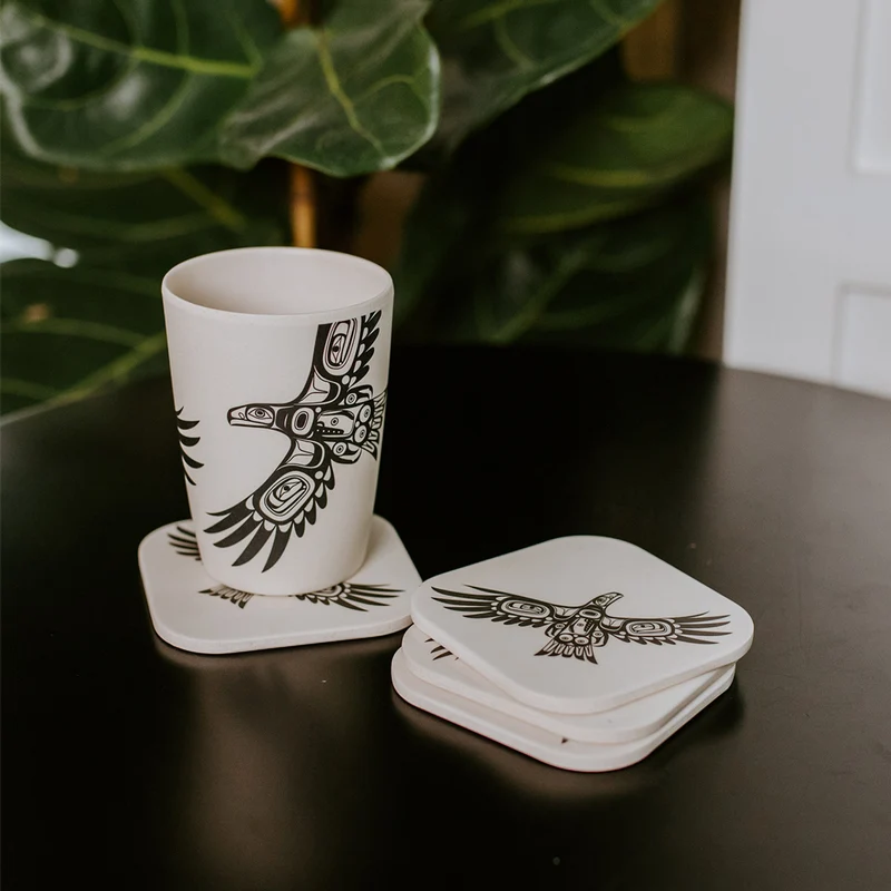"Soaring Eagle" Bamboo Cup, design by Haida artist Corey Bulpitt